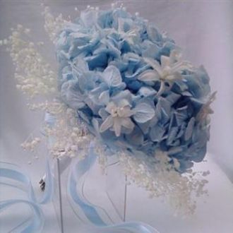 Buquê de noiva flores preservadas hortênsias azuis nardos brancos e  mosquitinho buquê – Flor de Cór – Flores Naturais Preservadas