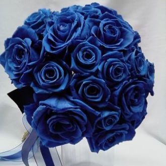Buquê de noiva rosas azuis naturais preservadas – Flor de Cór – Flores  Naturais Preservadas