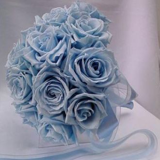 Buquê de noiva rosas azul claro preservadas – Flor de Cór – Flores Naturais  Preservadas