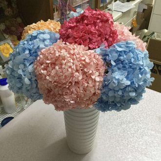 arranjo de hortênsias preservadas