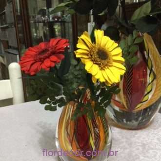 vaso gérberas naturais preservadas