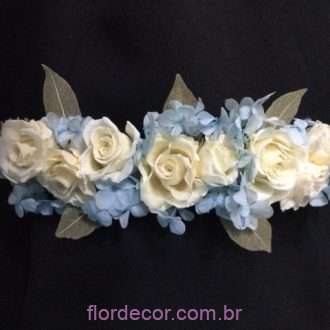 arranjo de cabelo flores naturais preservadas